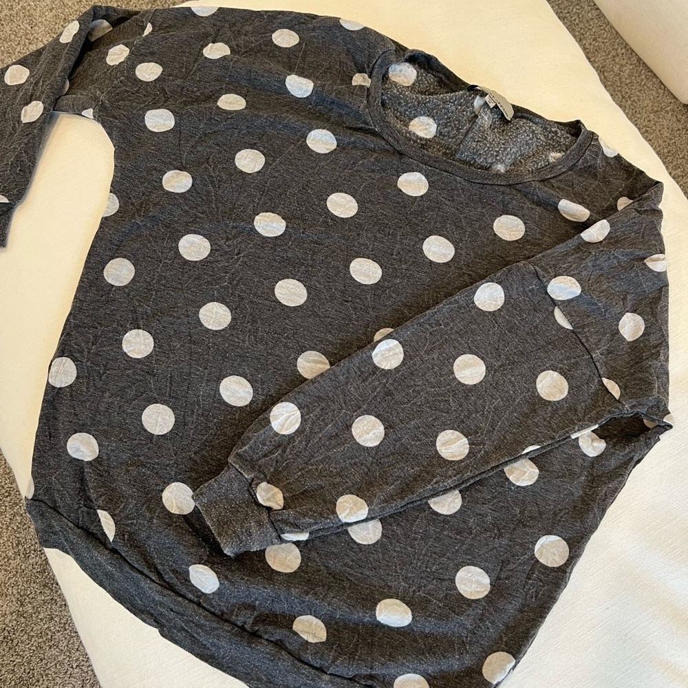 Loungey Soft Light Polka Dotted Sweatshirt